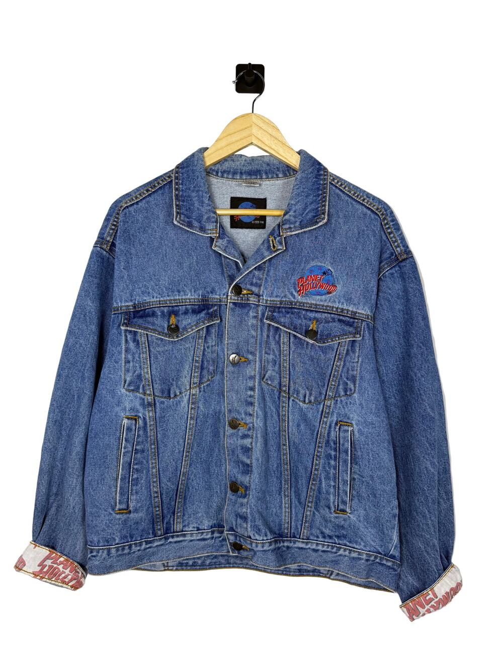 Vintage Planet Hollywood Orlando Denim Jacket 1991 Large 90s